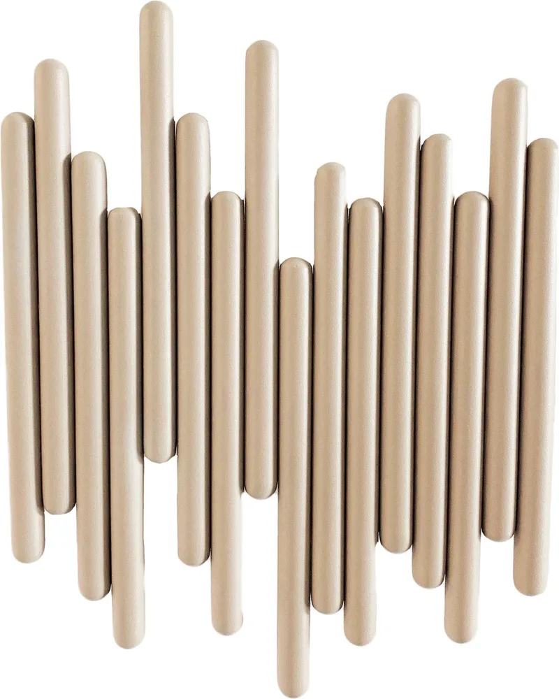 Tuub Kapstok Large - RVS - Quartz - 30,5 × 6 × 37,5 cm von XLBoom in Beige – Produktfoto