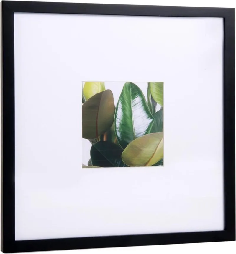 Vitro Fotolijst 13 x 13 cm - Fotokader voor ophangen fotoformaat 13x13cm - hout - Afmetingen kader 32.7 x 32.7 x 1.8 cm by XLBoom in Black – product photo