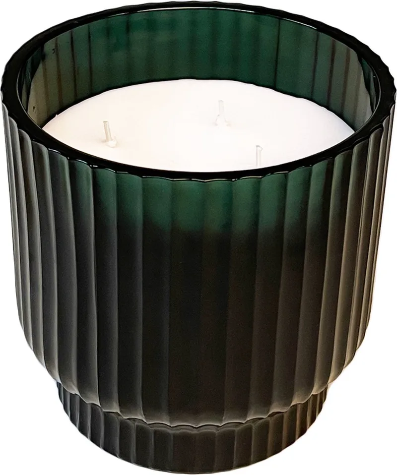 Volta Large "Forest Geurkaars - in Glas - 140 branduren - Groen - Ø15 cm från XLBoom i Mist – produktbild