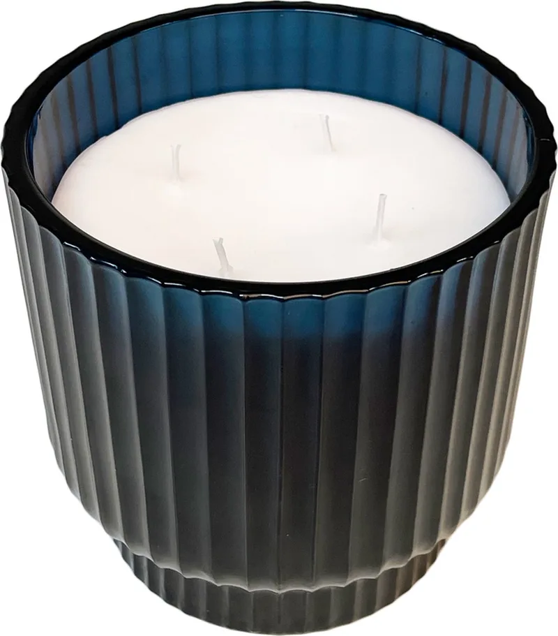 Volta Large "Ocean Bliss" Geurkaars - in Glas - 140 branduren - Ø15 cm från XLBoom i Blå – produktbild