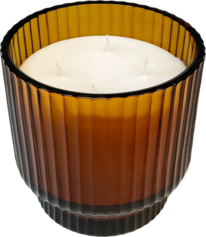 Volta Large "Sunday Touch" Geurkaars - in Glas - 140 branduren - Ø15 cm från XLBoom i Amber – produktbild