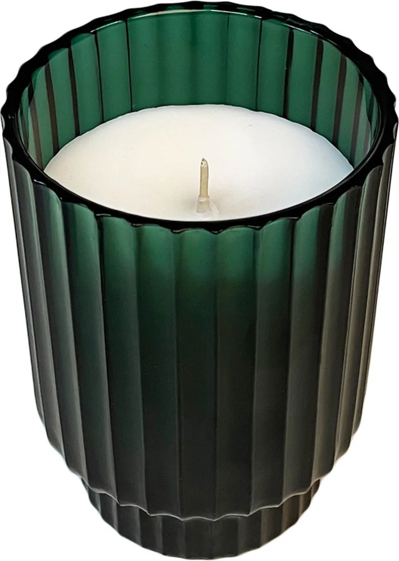 Volta Medium "Forest Mist" Geurkaars - in Glas - 60 branduren - Ø9 cm de XLBoom en Vert – photo du produit