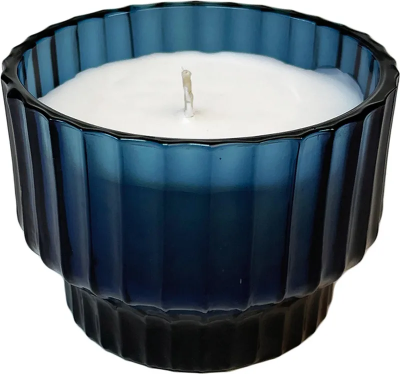 Volta Small "Ocean Geurkaars - in Glas - 30 branduren - Blauw - Ø9,5 cm de XLBoom en Bliss – photo du produit