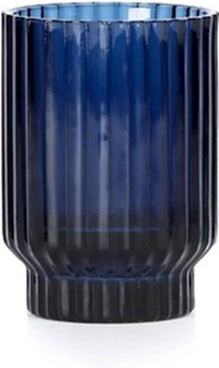Volta Vaas - Glas - Voor Binnen - 9 × 9 × 13 cm by XLBoom in Blue – product photo