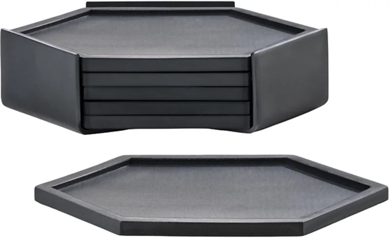 Bold Onderzetters 10 x 10 x 3,2 cm 6 stuks by Zone Denmark in Black – product photo