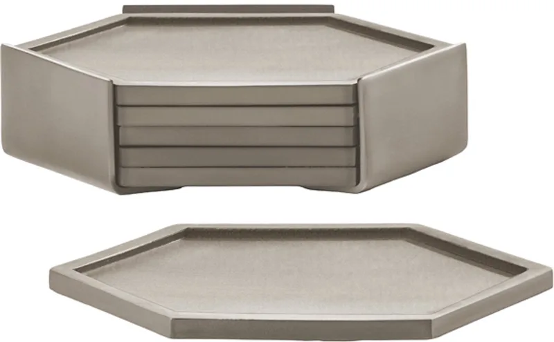 Bold Onderzetters 10 x 10 x 3,2 cm 6 stuks by Zone Denmark in Taupe – product photo