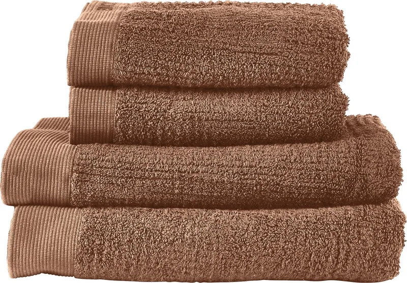 Classic Handdoeken set - Set van 4 - Hoge Absorptie - 100% katoen - 600 g/m2 - 50 x 100 & 70 x 140 cm van Zone Denmark in Terracotta – productfoto