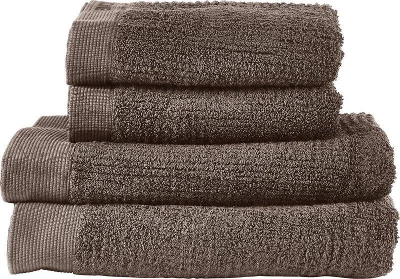 Classic Handdoeken set - Set van 4 - Hoge Absorptie - 100% katoen - 600 g/m2 - 50 x 100 & 70 x 140 cm de Zone Denmark en Taupe – photo du produit