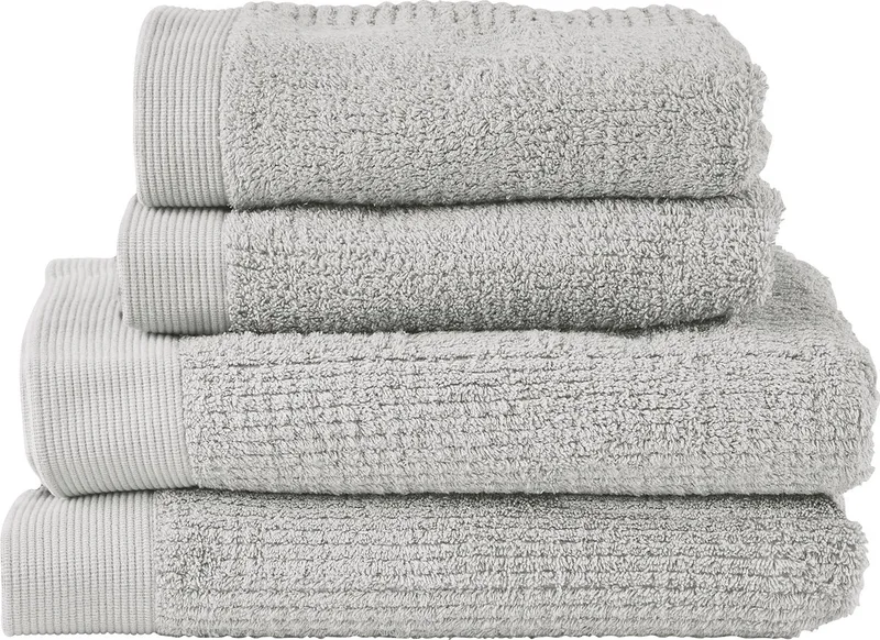 Classic Handdoeken set - Set van 4 - Hoge Absorptie - 100% katoen - 600 g/m2 - 50 x 100 & 70 x 140 cm - (grijs) by Zone Denmark in Soft Grey – product photo