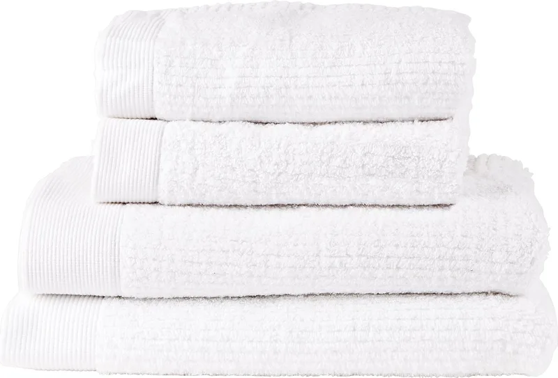 Classic Handdoeken set - Set van 4 - Hoge Absorptie - 100% katoen - 600 g/m2 - 50 x 100 & 70 x 140 cm - Wit by Zone Denmark in White – product photo