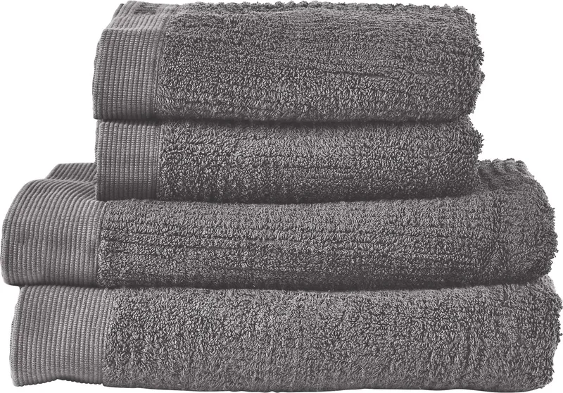 Classic Handdoeken set - Set van 4 - Hoge Absorptie - 100% katoen - 600 g/m2 - 50 x 100 & 70 x 140 cm - Grijs van Zone Denmark in Grey – productfoto