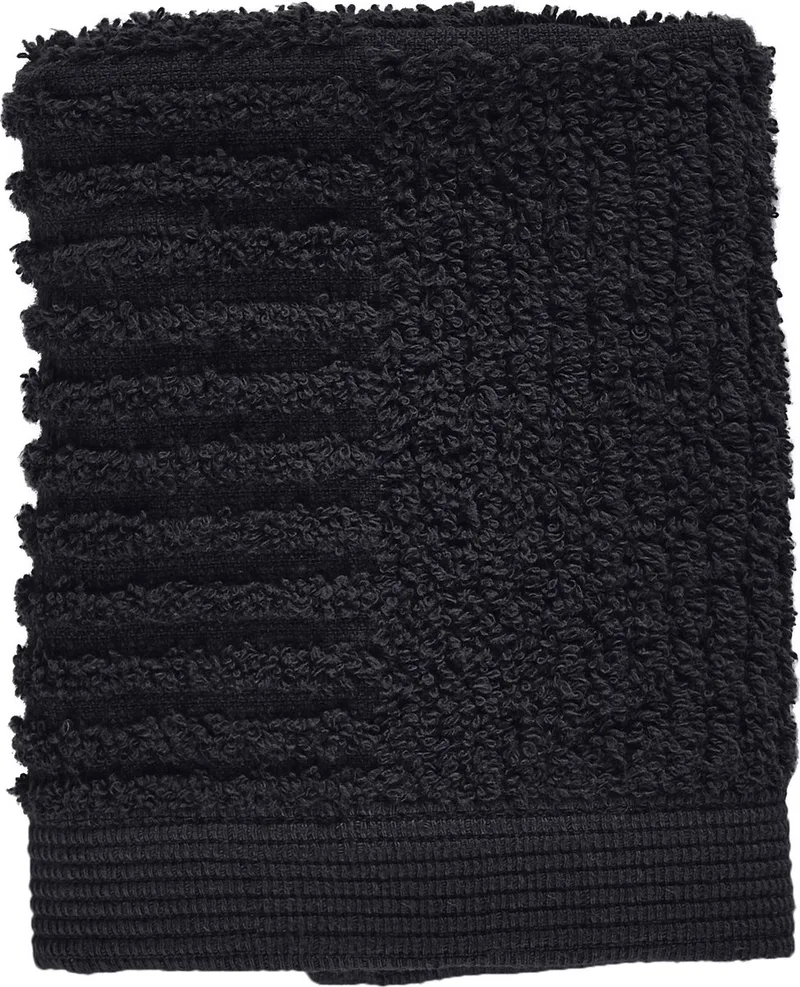 Classic Washandjes - 30 x 30 - Gezichtsdoekjes Hotelkwaliteit - Hoge Absorptie - 100% katoen - 600 g/m2 - Zwart by Zone Denmark in Black – product photo