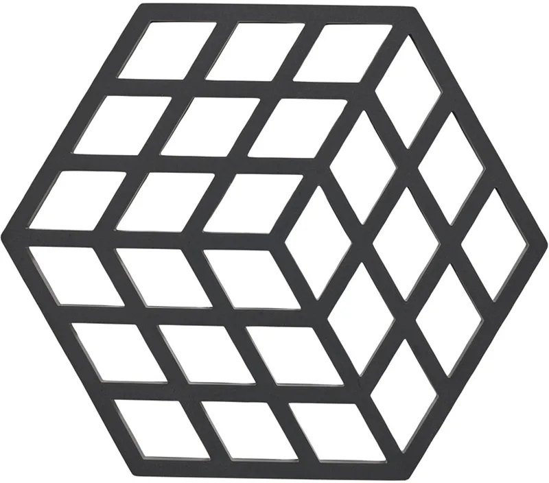 Cube Onderzetter 16 x 14 x 0,9 cm by Zone Denmark in Black – product photo