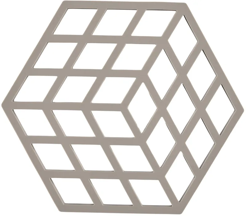 Cube Onderzetter 16 x 14 x 0,9 cm by Zone Denmark in Taupe – product photo