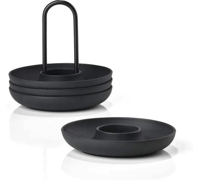 Eierdopje Singles met houder Dia 11,2 x 9,5 cm 4 st. by Zone Denmark in Black – product photo