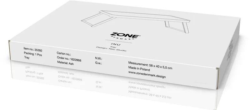 Inu Dienblad 49,5 x 32 x 22,2 cm Es van Zone Denmark in Ash – productfoto