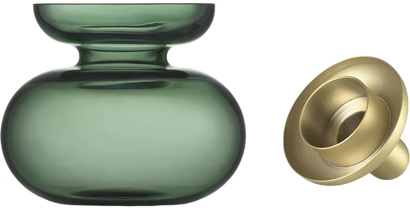Inu Vaas/Kaarshouder Dia 11 x 10 cm by Zone Denmark in Moss Green/Brass – product photo