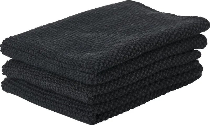 Lappen 27 x 27 cm 3 stuks by Zone Denmark in Black – product photo