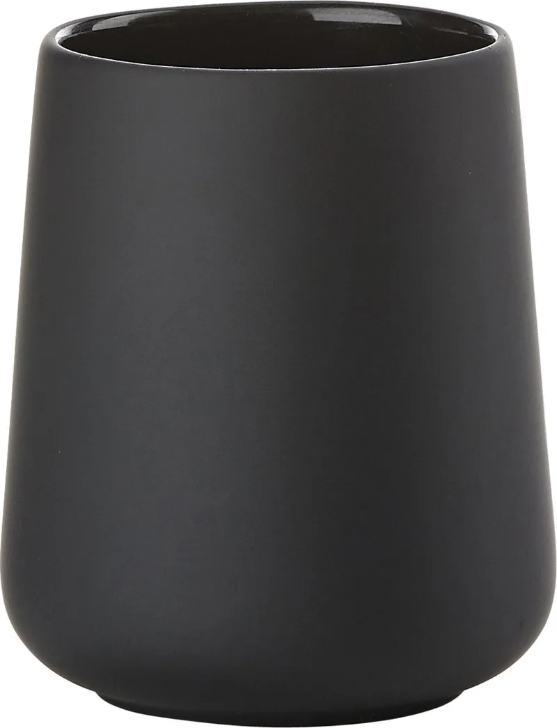 Nova One Tandenborstelbeker - Beker voor Tandenborstels - Tandenborstelhouder - Toilet & Badkamer Accessoires - 10 x 8 cm - Zwart de Zone Denmark en Black – photo du produit