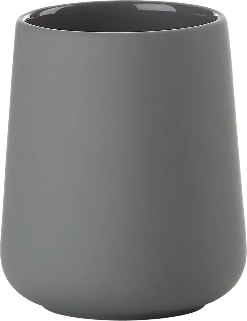 Nova One Tandenborstelbeker - Beker voor Tandenborstels - Tandenborstelhouder - Toilet & Badkamer Accessoires - 10 x 8 cm - Grijs de Zone Denmark en Grey – photo du produit