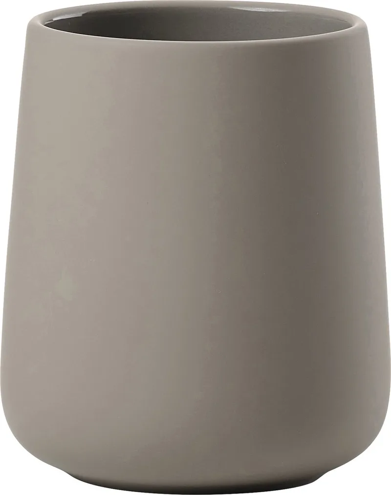 Nova One Tandenborstelbeker - Beker voor Tandenborstels - Tandenborstelhouder - Toilet & Badkamer Accessoires - 10 x 8 cm de Zone Denmark en Taupe – photo du produit