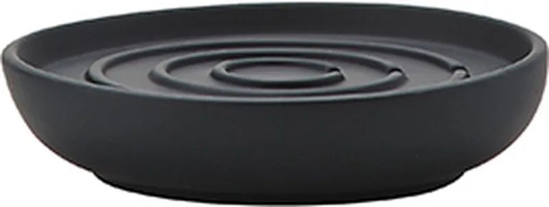 Nova One Zeepbakje - Porseleinen Zeepschaaltje - Toilet & Badkamer Accessoires - Ø 11 cm - Zwart van Zone Denmark in Black – productfoto