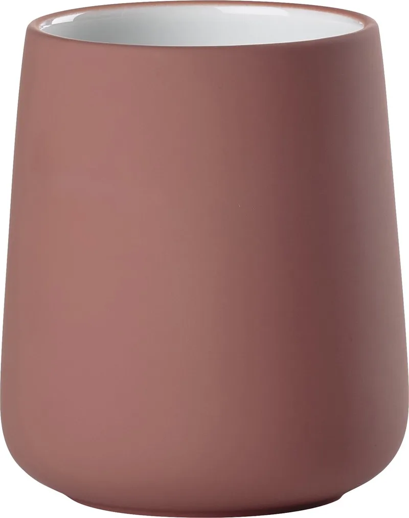 Nova Tandenborstelbeker - Beker voor Tandenborstels - Tandenborstelhouder - Toilet & Badkamer Accessoires - 10 x 8 cm - (rood) by Zone Denmark in Peach Red – product photo