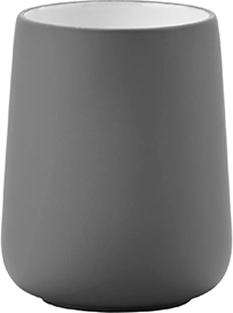 Nova Tandenborstelbeker - Beker voor Tandenborstels - Tandenborstelhouder - Toilet & Badkamer Accessoires - 10 x 8 cm - Grijs by Zone Denmark in Grey – product photo