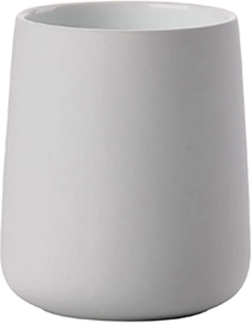 Nova Tandenborstelbeker - Beker voor Tandenborstels - Tandenborstelhouder - Toilet & Badkamer Accessoires - 10 x 8 cm - (grijs) by Zone Denmark in Soft Grey – product photo