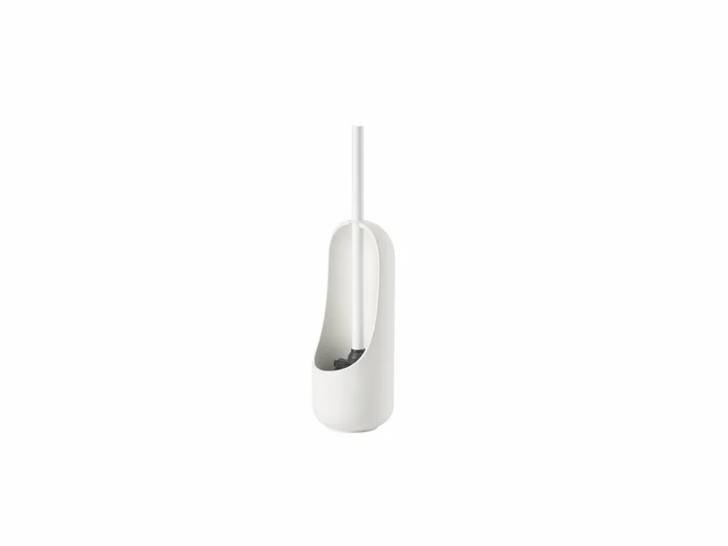 Nova Toiletborstel met Houder - WC Borstel Vrijstaand - Toilet & Badkamer Accessoires - Beton - 41 x 11,8 cm - Wit de Zone Denmark en White – photo du produit