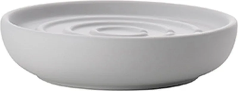 Nova Zeepbakje - Porseleinen Zeepschaaltje - Toilet & Badkamer Accessoires - Ø 11 cm - (grijs) by Zone Denmark in Soft Grey – product photo