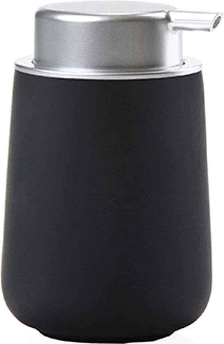 Nova Zeepdispenser - Zeeppompje Vrijstaand - Zeeppomp voor Badkamer, Keuken & Toilet - Toilet & Badkamer Accessoires - 250 ml - 11,5 x 8 cm - Zwart van Zone Denmark in Black – productfoto