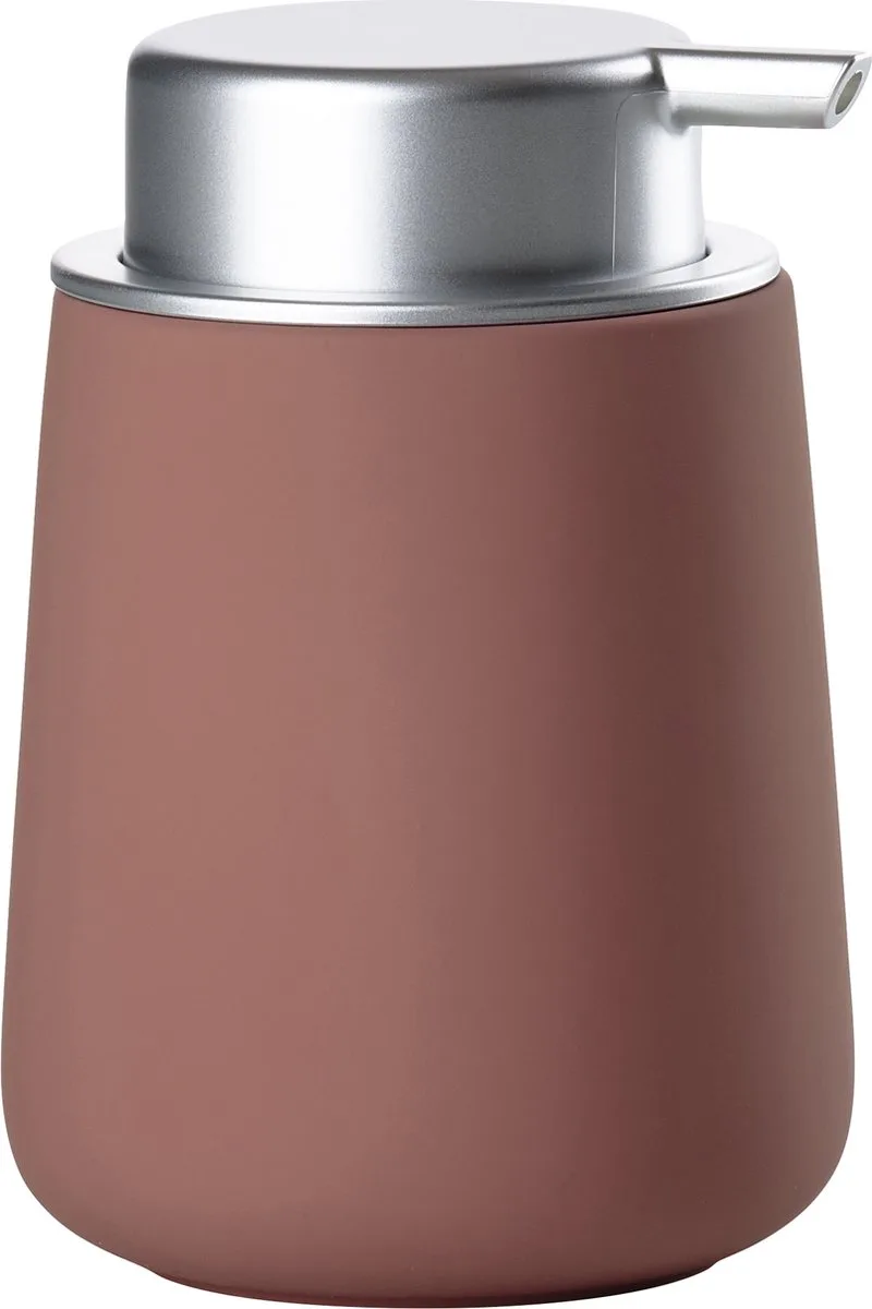 Nova Zeepdispenser - Zeeppompje Vrijstaand - Zeeppomp voor Badkamer, Keuken & Toilet - Toilet & Badkamer Accessoires - 250 ml - 11,5 x 8 cm - (grijs) van Zone Denmark in Peach Red – productfoto