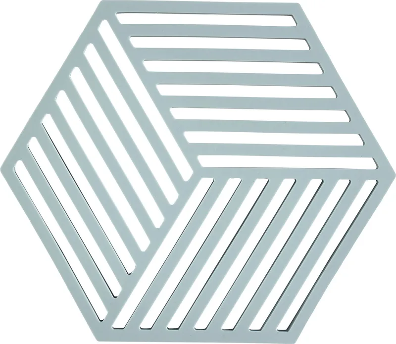 Pannenonderzetter Hexagon – Onderzetters Pannen – Hittebestendig tot 250°C – Vaatwasserbestendig – Siliconen – 16 x 14 x 0,9 cm by Zone Denmark in Fog blue – product photo