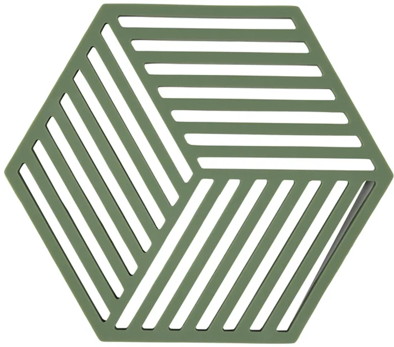 Pannenonderzetter Hexagon – Onderzetters Pannen – Hittebestendig tot 250°C – Vaatwasserbestendig – Siliconen – 16 x 14 x 0,9 cm de Zone Denmark en Grass – photo du produit