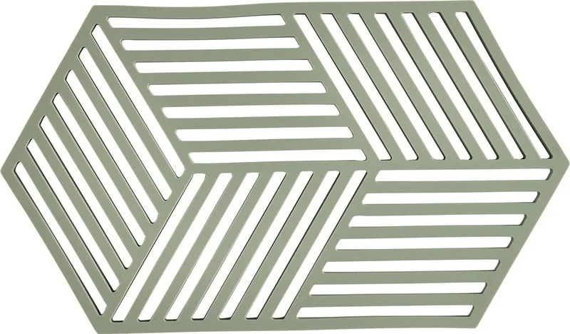 Pannenonderzetter Hexagon – Onderzetters Pannen – Hittebestendig tot 250°C – Vaatwasserbestendig – Siliconen – 24 x 14 x 0,9 cm by Zone Denmark in Rosemary – product photo