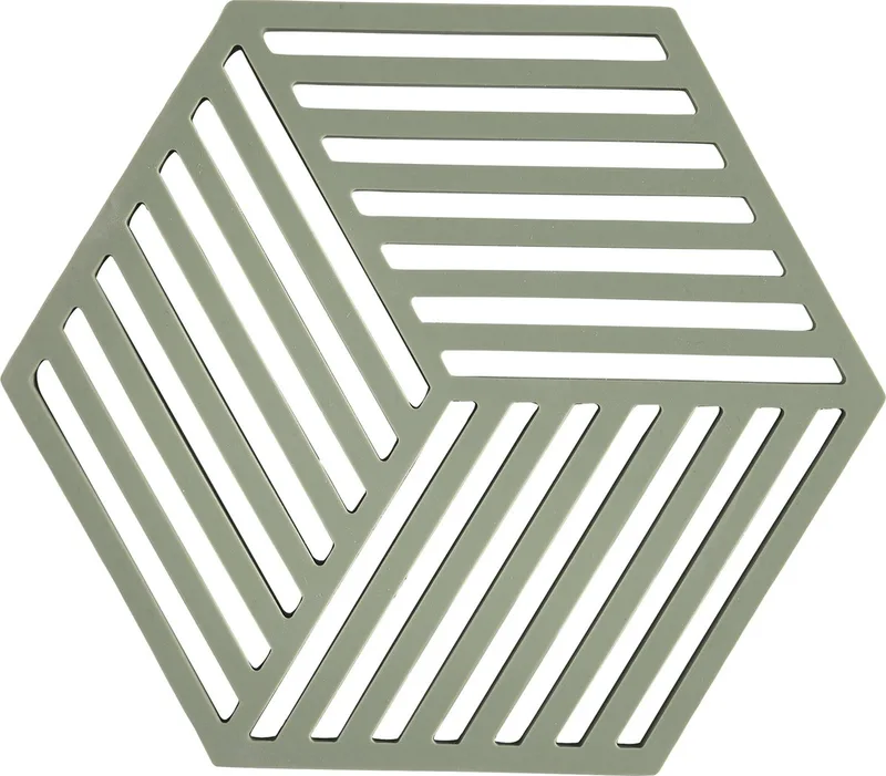 Pannenonderzetter Hexagon – Onderzetters Pannen – Hittebestendig tot 250°C – Vaatwasserbestendig – Siliconen – 16 x 14 x 0,9 cm by Zone Denmark in Rosemary – product photo