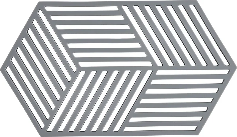 Pannenonderzetter Hexagon – Onderzetters Pannen – Hittebestendig tot 250°C – Vaatwasserbestendig – Siliconen – 24 x 14 x 0,9 cm från Zone Denmark i Cool Grey – produktbild