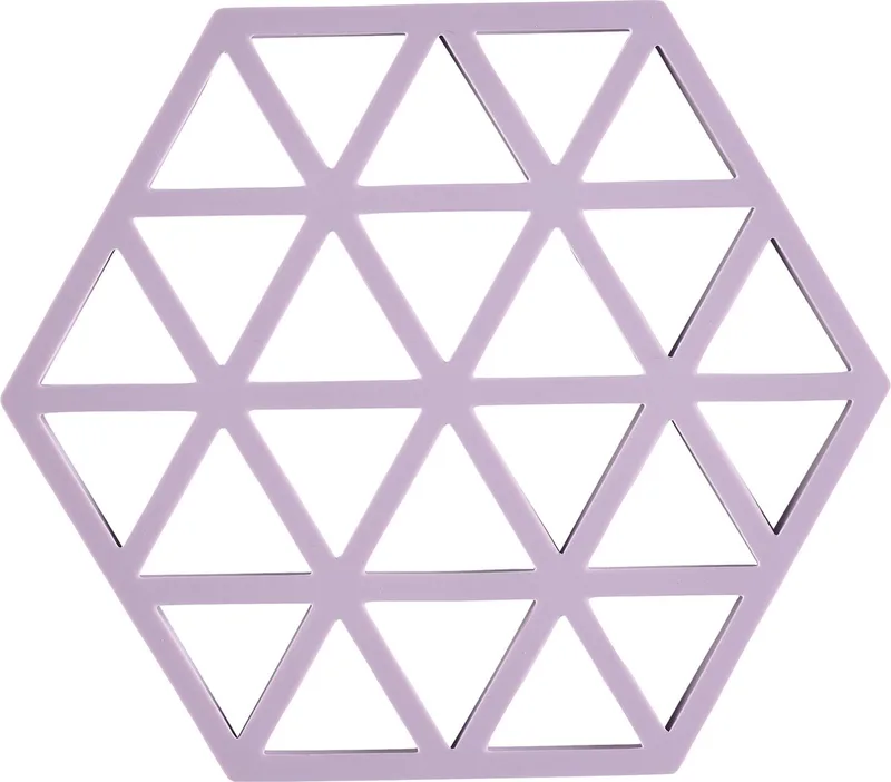 Pannenonderzetter Triangles – Onderzetters Pannen – Hittebestendig tot 250°C – Vaatwasserbestendig – Siliconen – 16 × 14 × 0,9 cm by Zone Denmark in Lupine – product photo