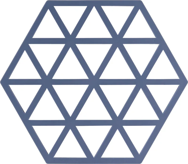 Pannenonderzetter Triangles – Onderzetters Pannen – Hittebestendig tot 250°C – Vaatwasserbestendig – Siliconen – 16 × 14 × 0,9 cm by Zone Denmark in Denim – product photo