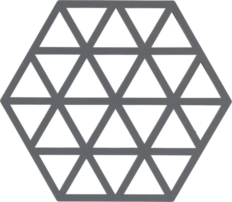 Pannenonderzetter Triangles – Onderzetters Pannen – Hittebestendig tot 250°C – Vaatwasserbestendig – Siliconen – 16 × 14 × 0,9 cm by Zone Denmark in Cool Grey – product photo