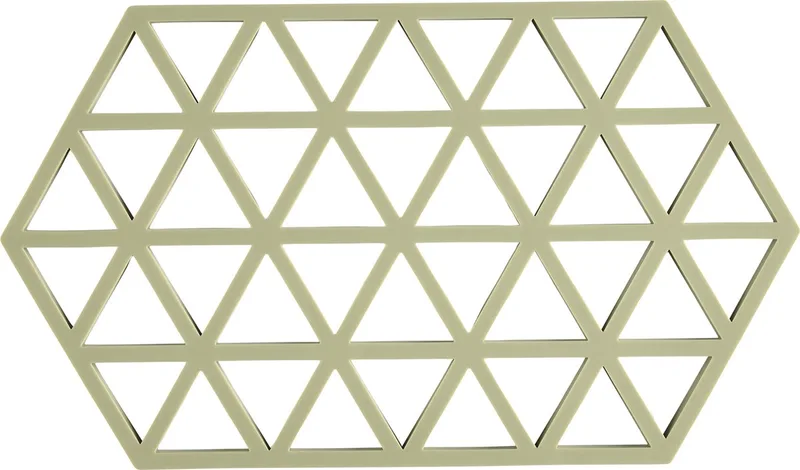 Pannenonderzetter Triangles – Onderzetters Pannen – Hittebestendig tot 250°C – Vaatwasserbestendig – Siliconen – 24 × 14 × 0,9 cm by Zone Denmark in Matcha Green – product photo
