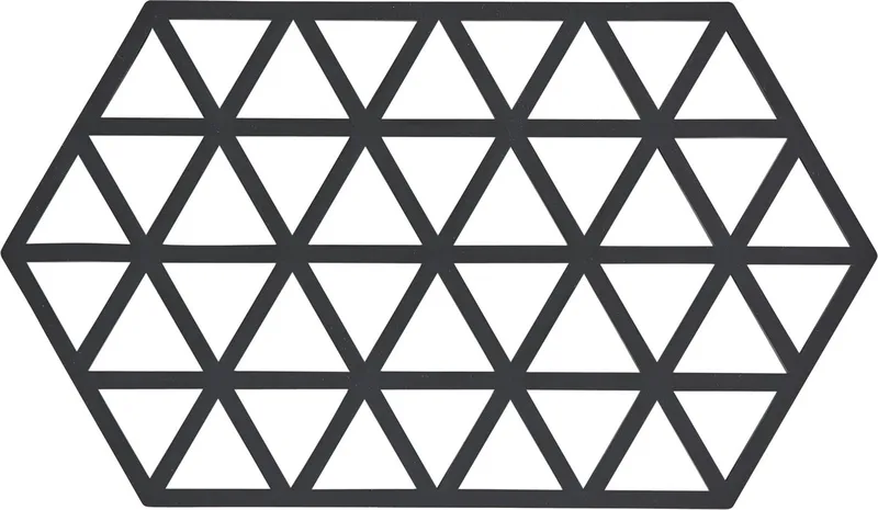 Pannenonderzetter Triangles – Onderzetters Pannen – Hittebestendig tot 250°C – Vaatwasserbestendig – Siliconen – 24 × 14 × 0,9 cm – Zwart von Zone Denmark in Black – Produktfoto