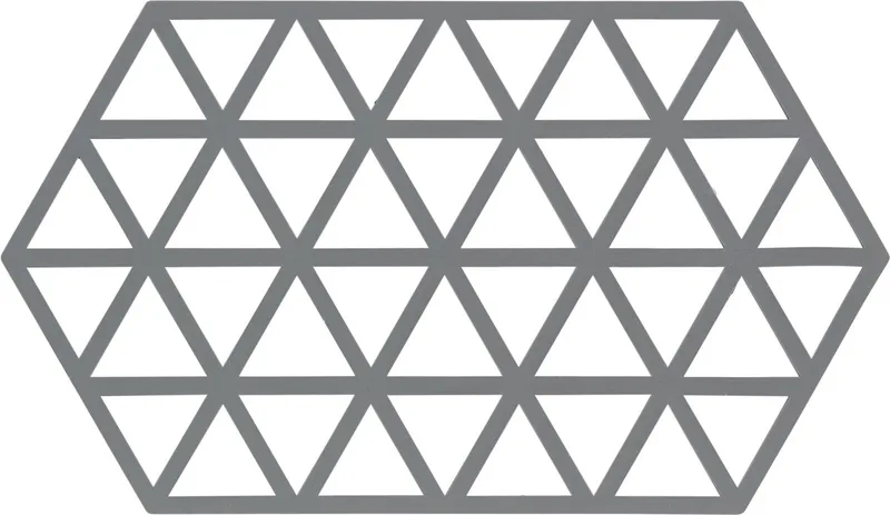 Pannenonderzetter Triangles – Onderzetters Pannen – Hittebestendig tot 250°C – Vaatwasserbestendig – Siliconen – 24 × 14 × 0,9 cm by Zone Denmark in Cool Grey – product photo
