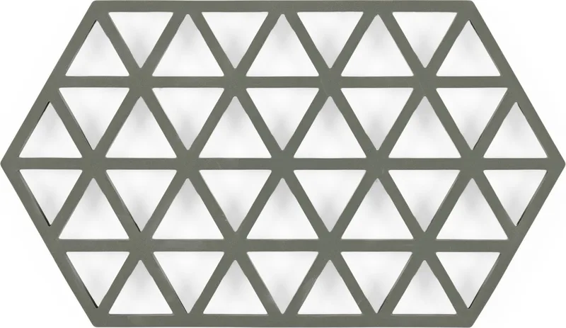 Pannenonderzetter Triangles – Onderzetters Pannen – Hittebestendig tot 250°C – Vaatwasserbestendig – Siliconen – 24 × 14 × 0,9 cm de Zone Denmark en Olive green – photo du produit