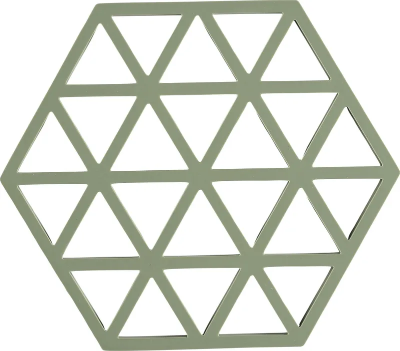 Pannenonderzetter Triangles – Onderzetters Pannen – Hittebestendig tot 250°C – Vaatwasserbestendig – Siliconen – 16 × 14 × 0,9 cm by Zone Denmark in Rosemary – product photo