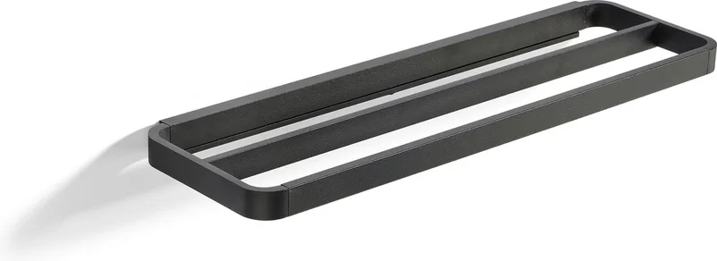 Rim Handdoekbeugel dubbel 44 x 12,5 x 2,5 cm - handdoekhouder - robuust gepoedercoat aluminium - badkamer accessoires - handdoekrek von Zone Denmark in Black – Produktfoto