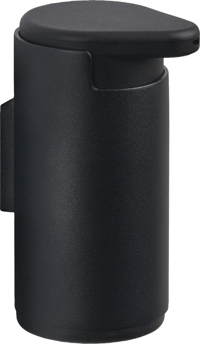 Rim Zeepdispenser wandmontage - Zeeppompje - Zeeppomp voor Badkamer, Keuken & Toilet - Toilet & Badkamer Accessoires - 200 ml - 14,4 x 9 cm - Zwart by Zone Denmark in Black – product photo
