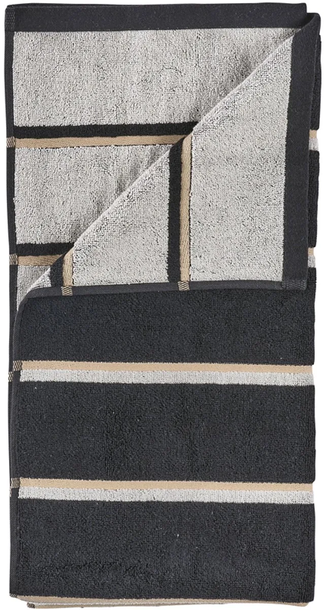 Sauna Badhanddoek 140 x 70 cm de Zone Denmark en Black/Soft Grey/Camel – photo du produit