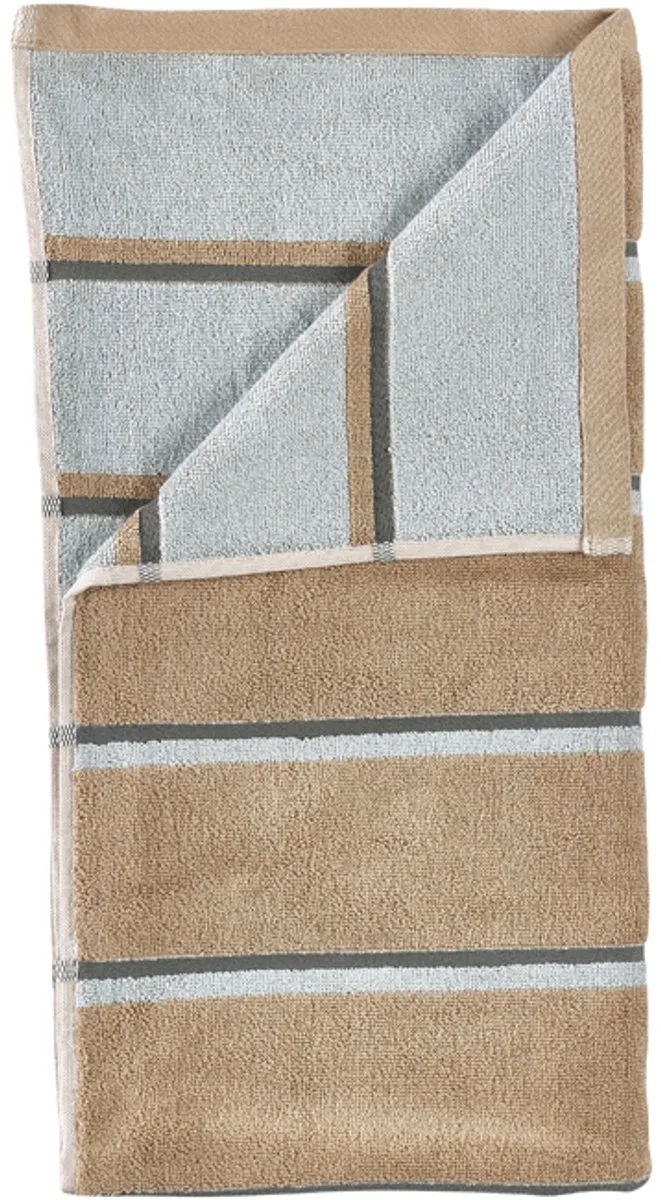 Sauna Handdoek 100 x 50 cm de Zone Denmark en Camel/Ice Blue/Olive Green – photo du produit